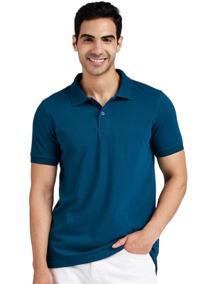 BLIVE Pack of 3 Men Solid Round Neck Cotton Blend Black, Dark Green, Navy Blue T-Shirt