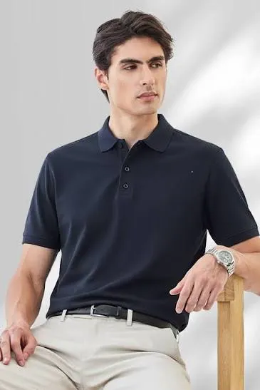 Men Solid Slim Fit Polo T-Shirt in Iron Grey made with COTFLEX fabric - 2XL Size